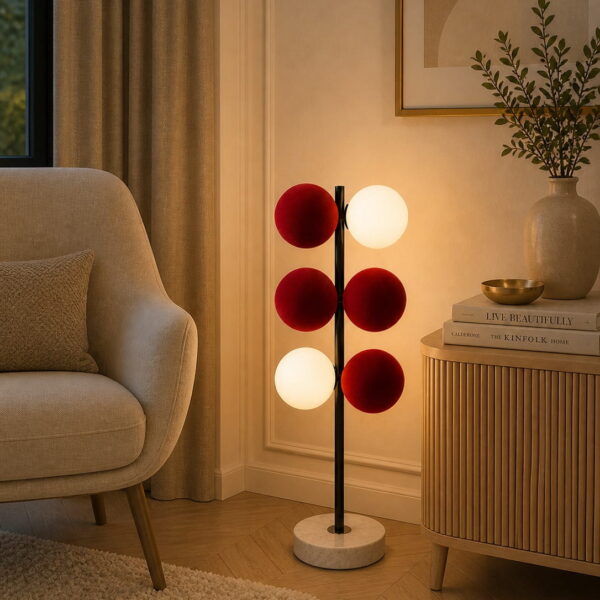 The Crimson Harmony Table Lamp