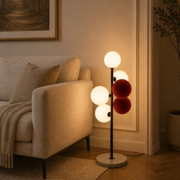 The Crimson Harmony Table Lamp