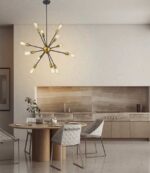 Modern Sputnik 12 Light Chandelier Black - Image 2