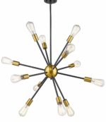 Modern Sputnik 12 Light Chandelier Black