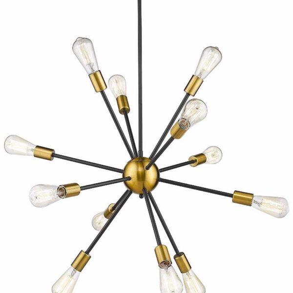 Modern Sputnik 12 Light Chandelier Black