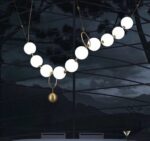 Modern Orbital Pearl String Chandelier 120cm - Image 12