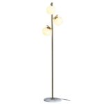 Triple Globe Gold Metal and Marble Floor Lamp - Image 2