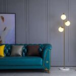 Triple Globe Gold Metal and Marble Floor Lamp - Image 9