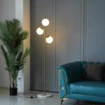 Triple Globe Gold Metal and Marble Floor Lamp - Image 8