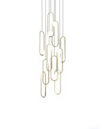 Modern Cascading U Frame Gold Chandelier 10 Lights - Image 3