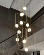Modern Cascading U Frame Gold Chandelier 10 Lights - Image 2