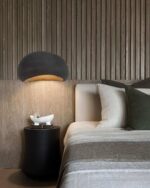 Modern Matte Black Fiberglass Dome Pendant Light - Image 3