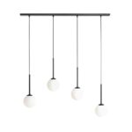 Modern Linear 4 Globe Staggered Black Pendant - Image 2