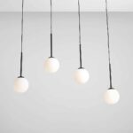 Modern Linear 4 Globe Staggered Black Pendant - Image 5