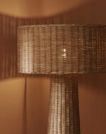 Handwoven Bamboo and Rattan Floor Lamp - Image 4