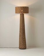 Handwoven Bamboo and Rattan Floor Lamp - Image 6