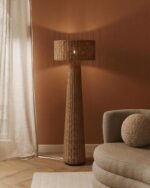 Handwoven Bamboo and Rattan Floor Lamp - Image 3