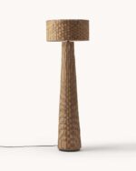 Handwoven Bamboo and Rattan Floor Lamp