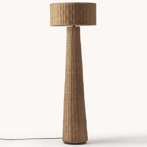 Handwoven Bamboo and Rattan Floor Lamp