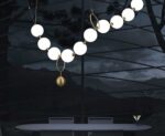 Modern Orbital Pearl String Chandelier 120cm - Image 6