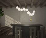 Modern Orbital Pearl String Chandelier 120cm