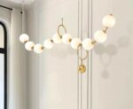 Modern Orbital Pearl String Chandelier 120cm - Image 5