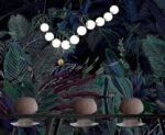 Modern Orbital Pearl String Chandelier 120cm - Image 3