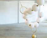 Modern Orbital Pearl String Chandelier 120cm - Image 9