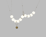Modern Orbital Pearl String Chandelier 120cm - Image 2