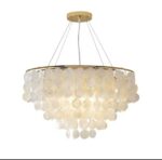 Natural Shell Disc Gold Chandelier - Image 2