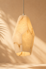Geometric Natural Alabaster Pendant Light