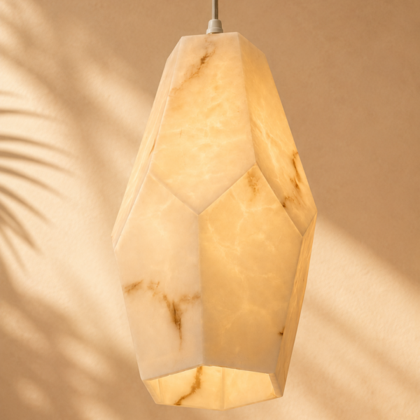 Geometric Natural Alabaster Pendant Light