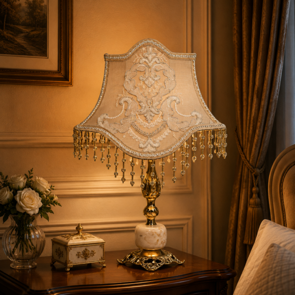 Classic Guipure Brass Table Lamp