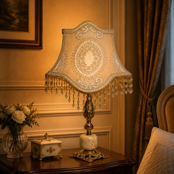 Imperial Guipure Brass Lamp