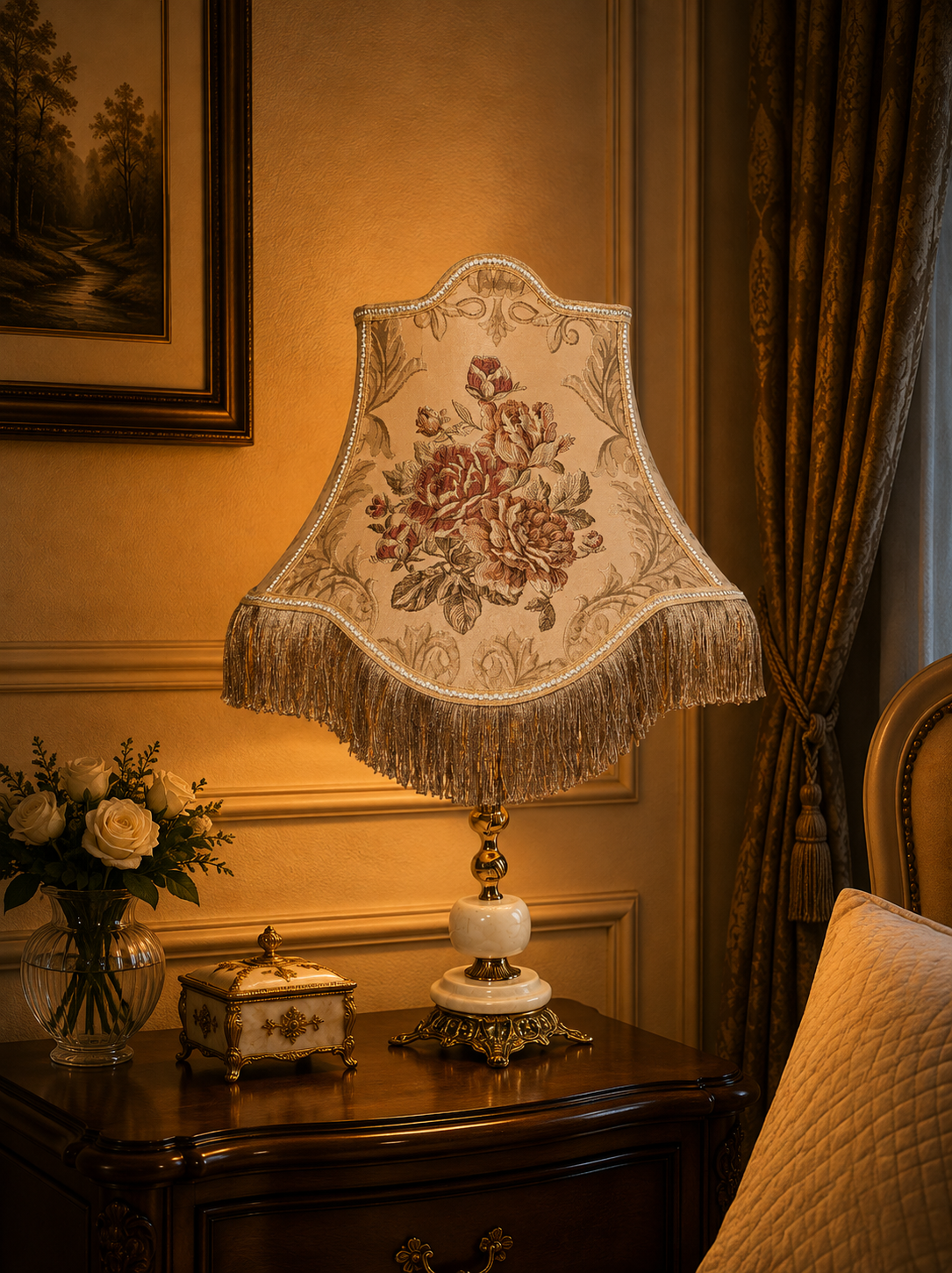 ChatGPT Image 11 أغسطس 2026، 12_10_01 ص Majestic Marble and Brass Heritage Lamp - Image 1