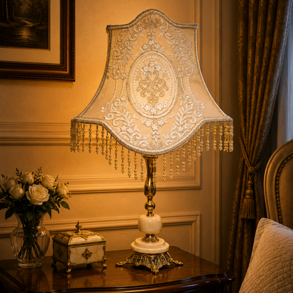 Grand Turkish Guipure Brass Lamp