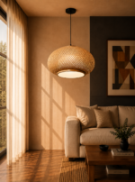 Natural Bamboo Chandelier with Acrylic Diffuser 50cm