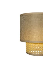 Dual Layer Cane and Natural Linen Chandelier 55cm - Image 4
