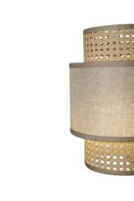 Triple Layer Cane and Linen Chandelier 35cm - Image 4