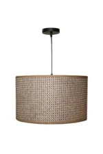 Earthy Textured Woven Drum Pendant 40cm - Image 3