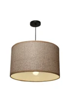 Earthy Textured Woven Drum Pendant 40cm - Image 4