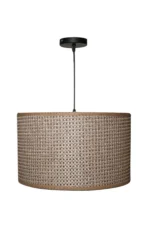 Earthy Textured Woven Drum Pendant 40cm - Image 2