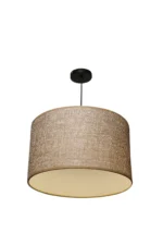 Organic Textured Fabric Drum Pendant 40cm - Image 5