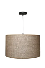 Organic Textured Fabric Drum Pendant 40cm - Image 3