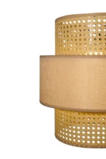 Triple Layer Cane and Linen Chandelier 45cm - Image 4