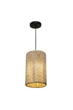 Handwoven Jute Rope Cylinder Pendant Light - Image 4