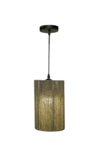 Olive Green Rope Cylinder Pendant Light 15x25cm - Image 3