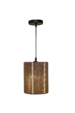 Handwoven Two Tone Striped Rope Pendant 15x25cm - Image 2