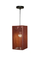 Bronze Braided Rope Square Pendant Light 15x15x25cm - Image 3
