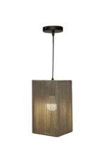 Coffee Braided Rope Square Pendant Light 15x15x25cm - Image 3