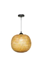 Natural Bamboo Globe Pendant Light 50cm - Image 4