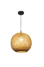 Natural Bamboo Globe Pendant Light 50cm - Image 2