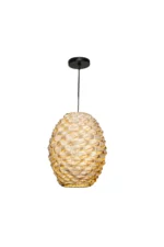 Handwoven Textured Straw Pendant Light 25cm - Image 6