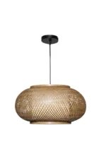 Natural Bamboo Chandelier with Acrylic Diffuser 50cm - Image 5